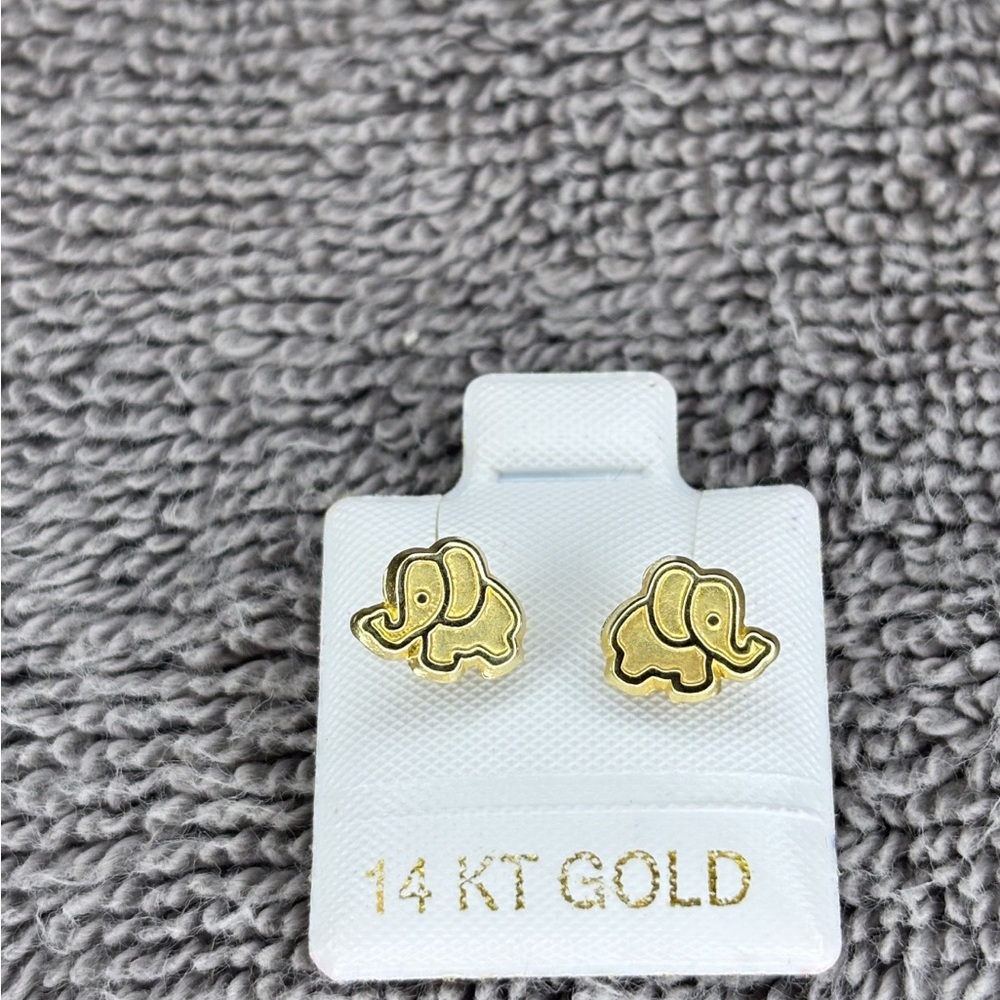 Planet Gold Elephant Earrings in Gold